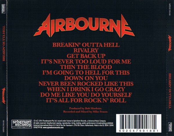 Airbourne - Breakin' Outta Hell - Frozen Records - CD