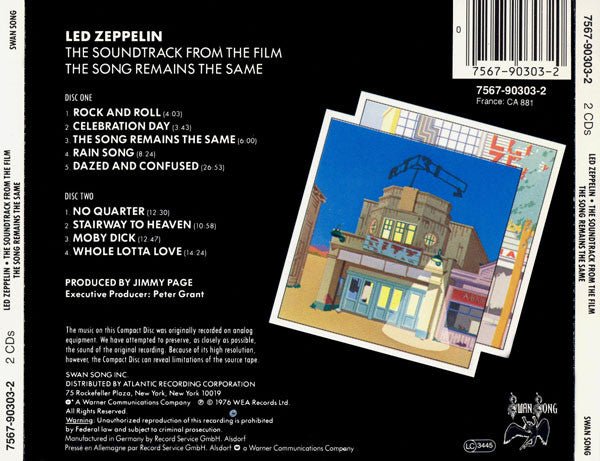 Led Zeppelin - The Soundtrack From The Film The Song Remains The Same - Frozen Records - CD