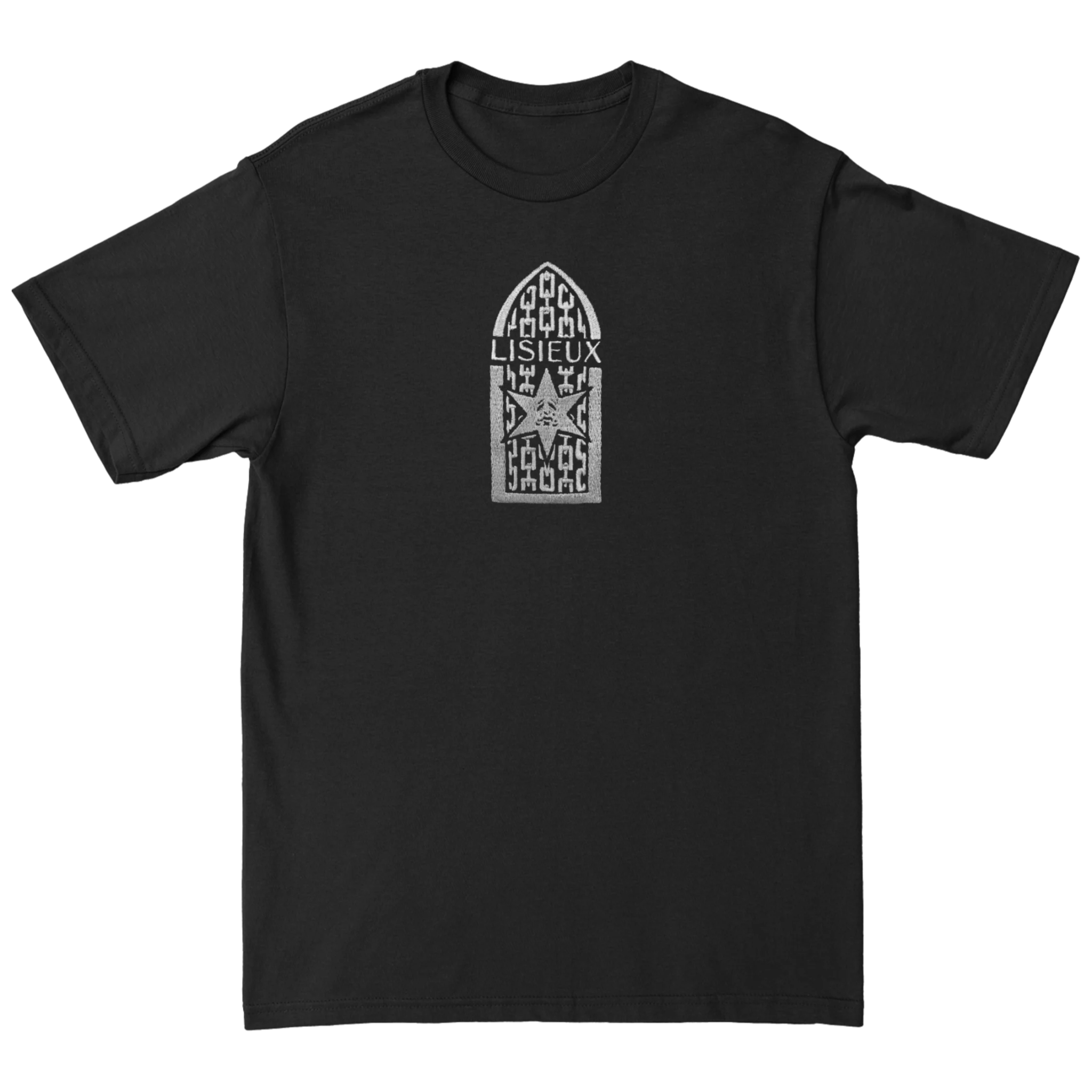 Lisieux - Church Emboidered Black T-Shirt - Frozen Records - Merch
