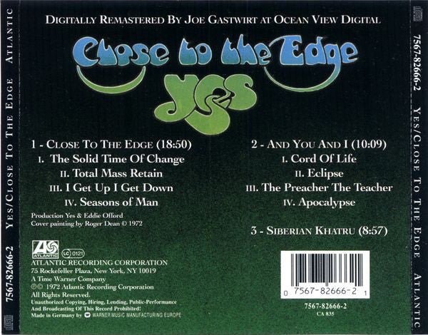 Yes : Close To The Edge (Album,Reissue,Remastered)