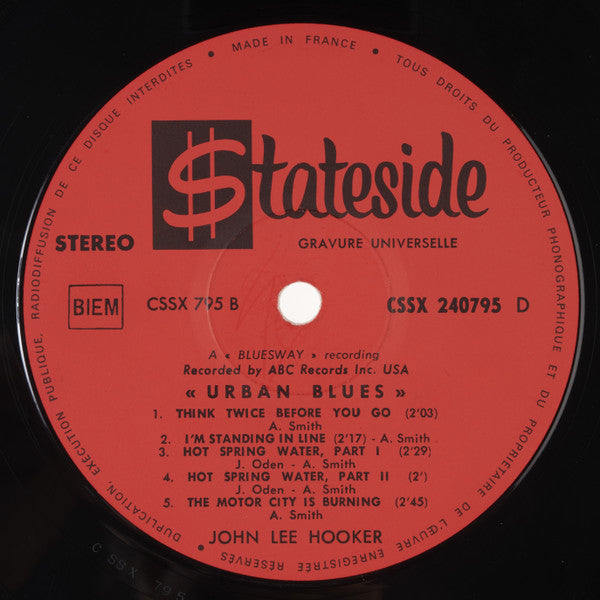 John Lee Hooker : Urban Blues (LP,Album,Stereo)