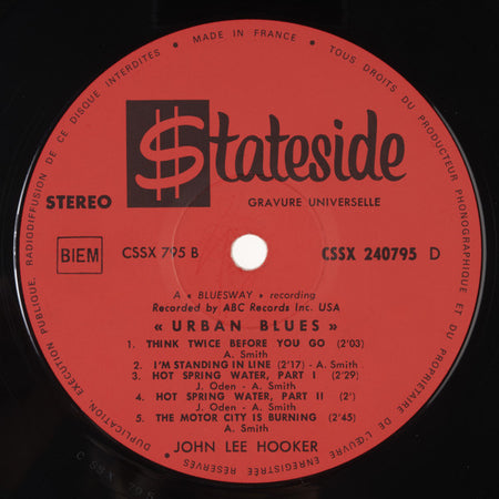 John Lee Hooker : Urban Blues (LP,Album,Stereo)