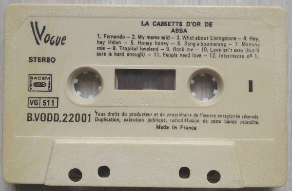 ABBA - La Cassette D'or - Frozen Records - Cassette