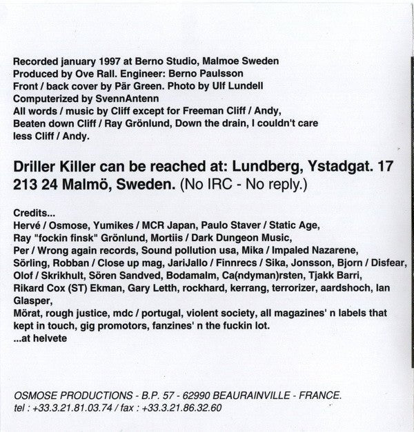 Driller Killer - Fuck The World - Frozen Records - CD
