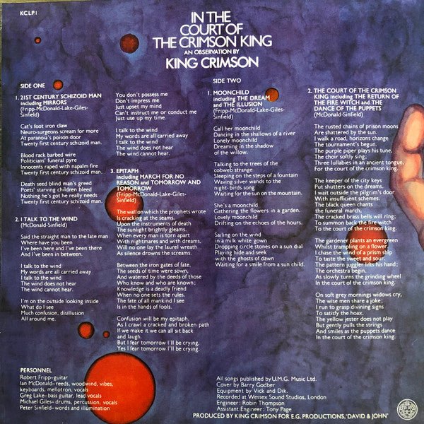 King Crimson - In The Court Of The Crimson King - Frozen Records - Vinyl