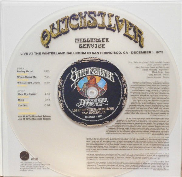 Quicksilver Messenger Service - Live At The Winterland Ballroom In San Francisco, Ca, December 1, 1973 - Frozen Records - Vinyl