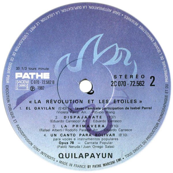 Quilapayún - La Révolution Et Les Étoiles - Frozen Records - Vinyl