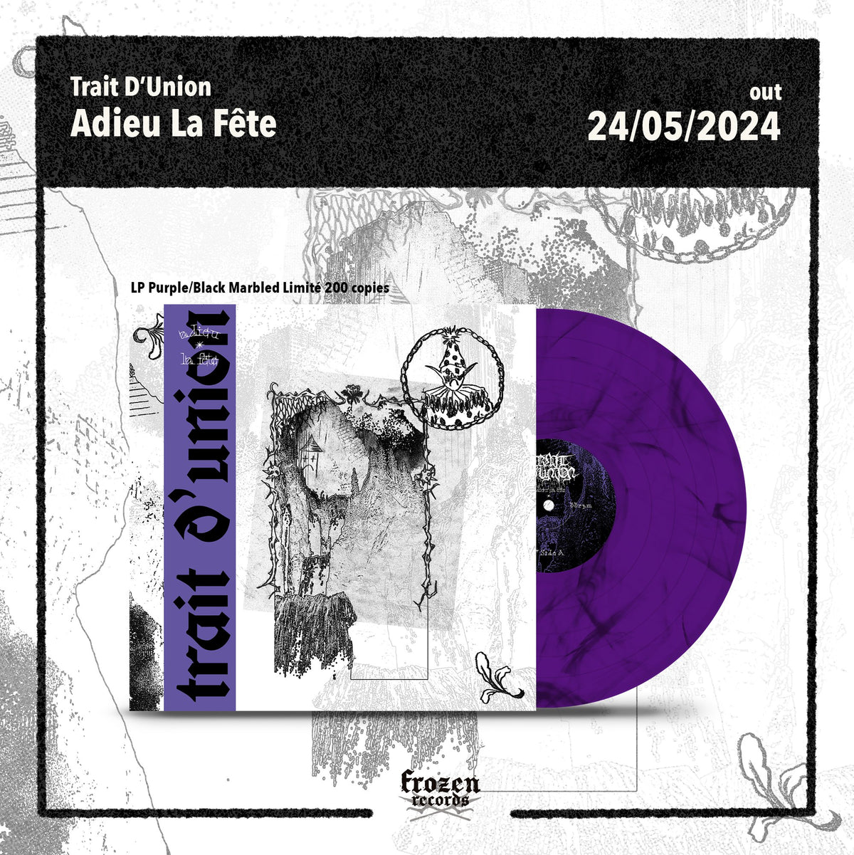 trait d'union - adieu la fête - Frozen Records - Vinyl